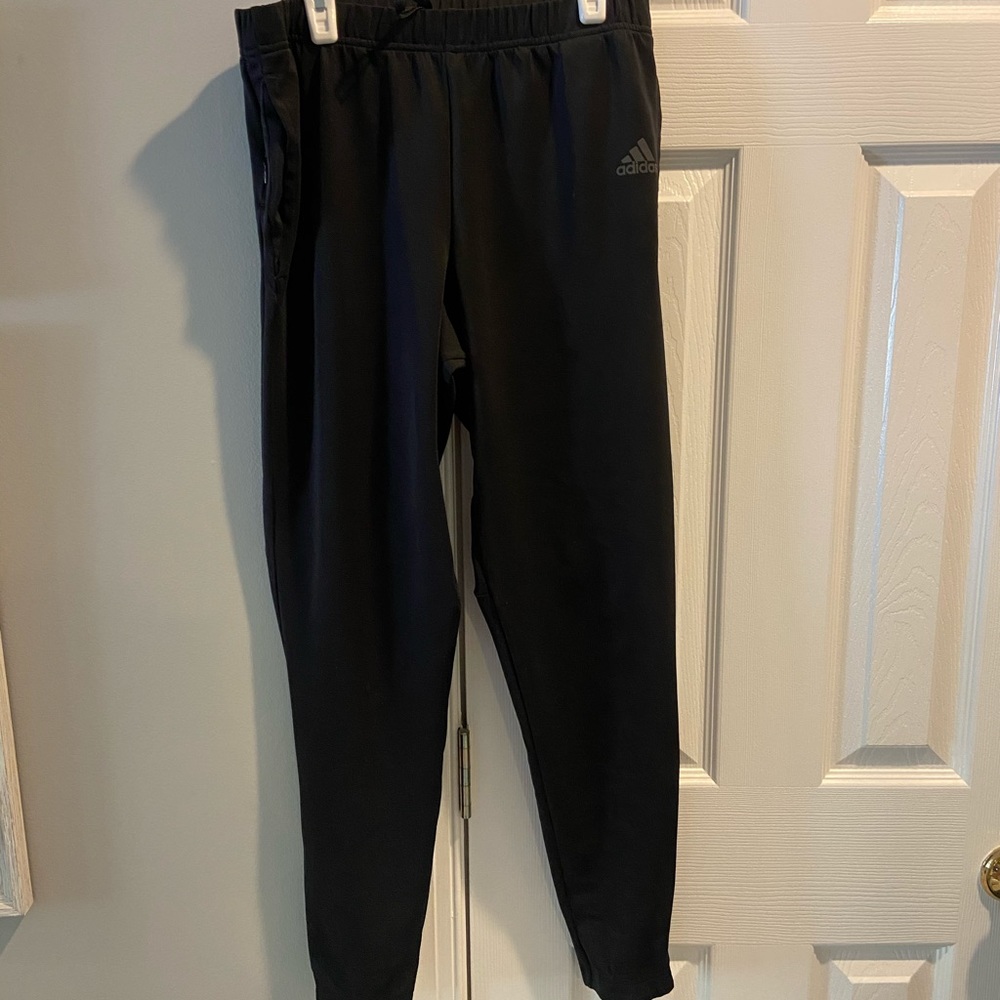 black adidas pants